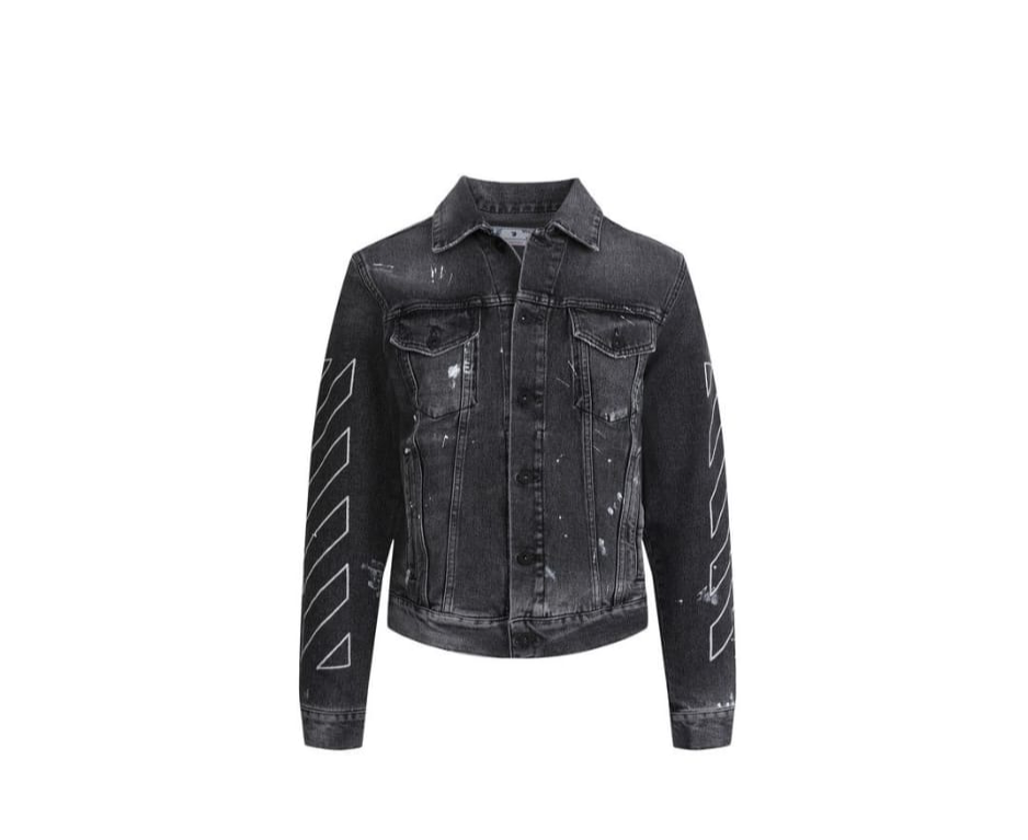 Off-White Diag Outline Paint Slim Jacket 'Grey'