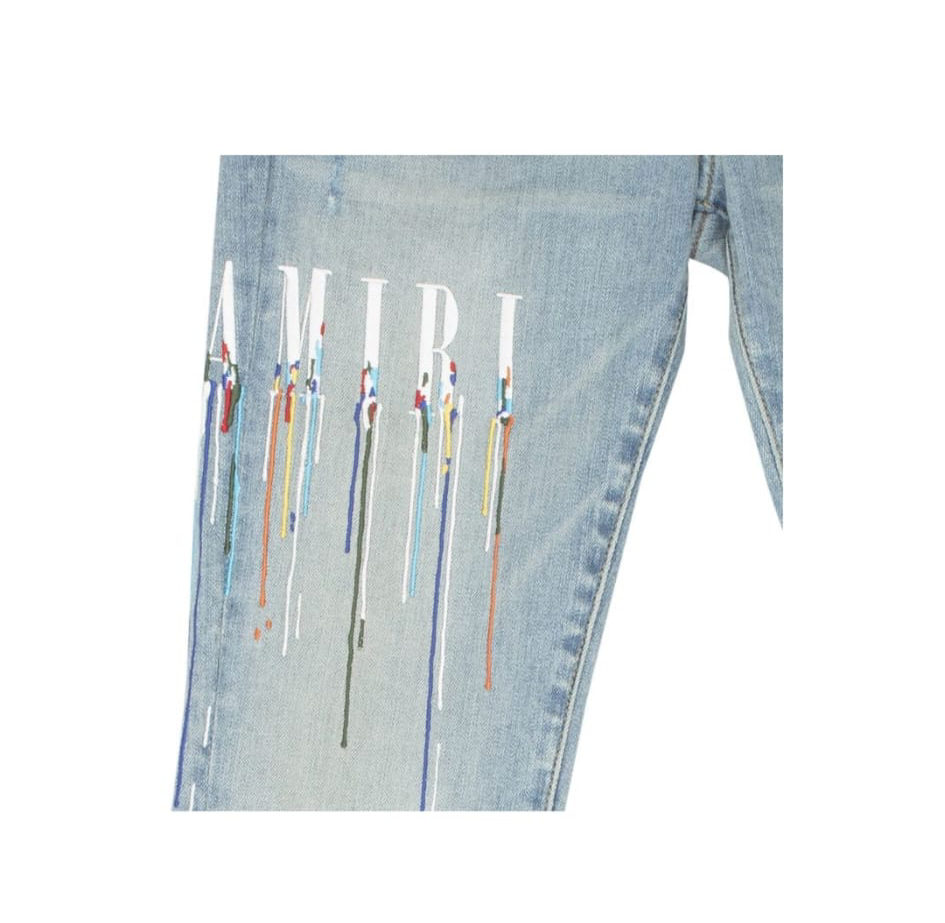 Amiri Paint Drip Logo Jean 'Clay Indigo'