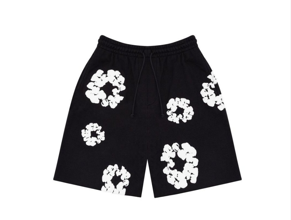 2023 Denim Tears The Cotton Wreath Shorts 'Black'